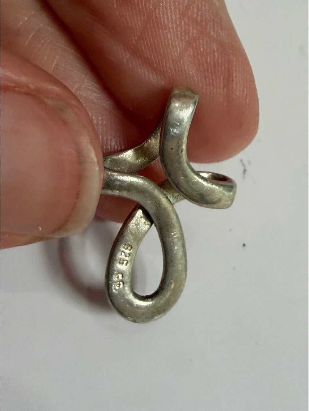Sterling Silver Abstract Loop Cross Pendant
